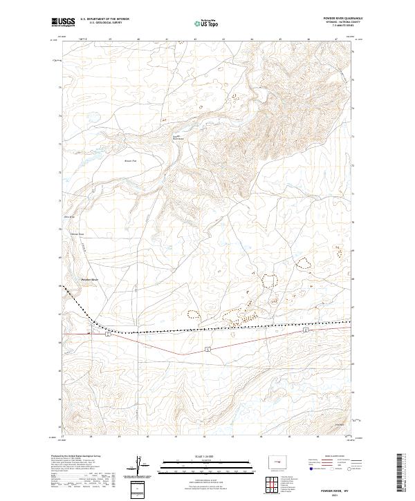 Powder River, WY — USGS 7.5-minute topo (2021)