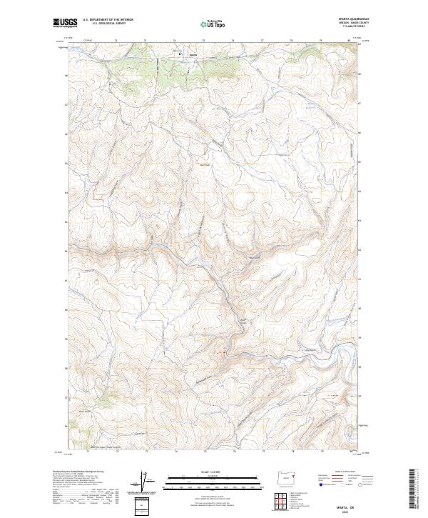 Sparta, OR — USGS 7.5-minute topo (2023)