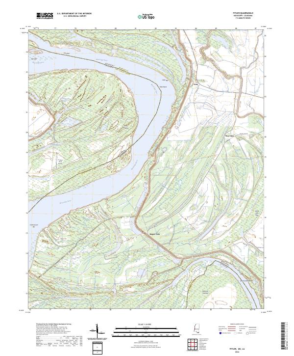 Fitler, MS-LA — USGS 7.5-minute topo (2024)