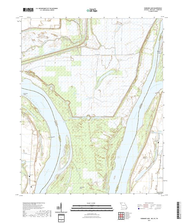 Hubbard Lake, MO-KY-TN — USGS 7.5-minute topo (2021)