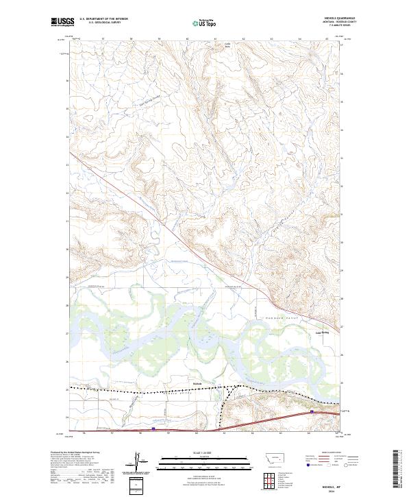Nichols, MT — USGS 7.5-minute topo (2024)