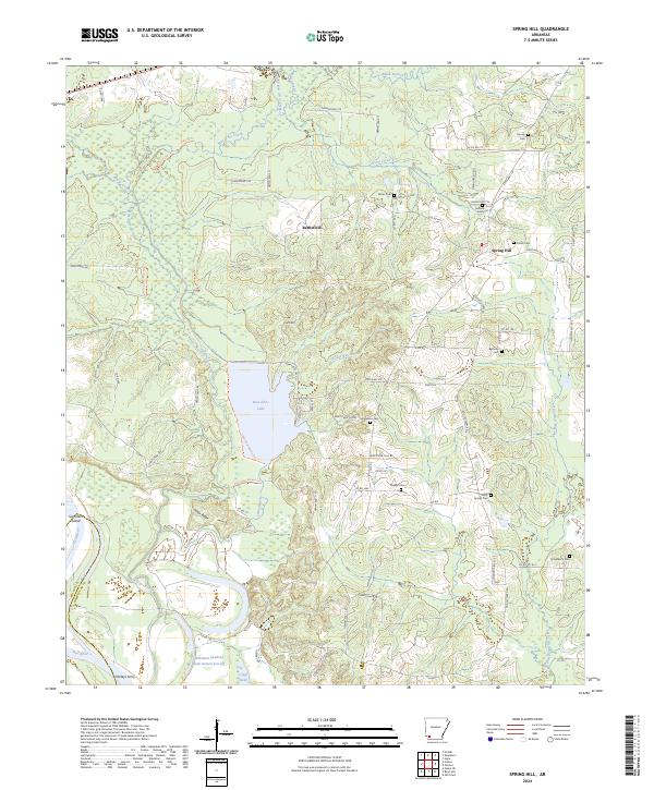 Spring Hill, AR — USGS 7.5-minute topo (2024)
