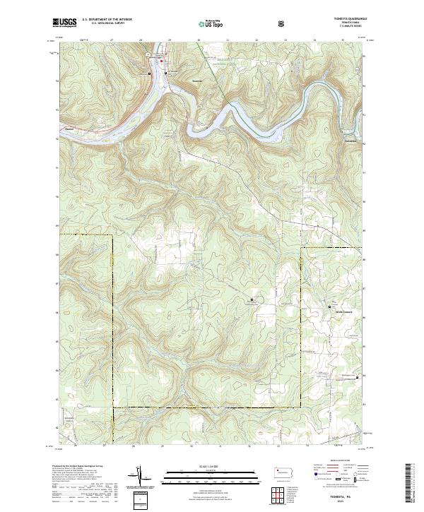 Tionesta, PA — USGS 7.5-minute topo (2023)