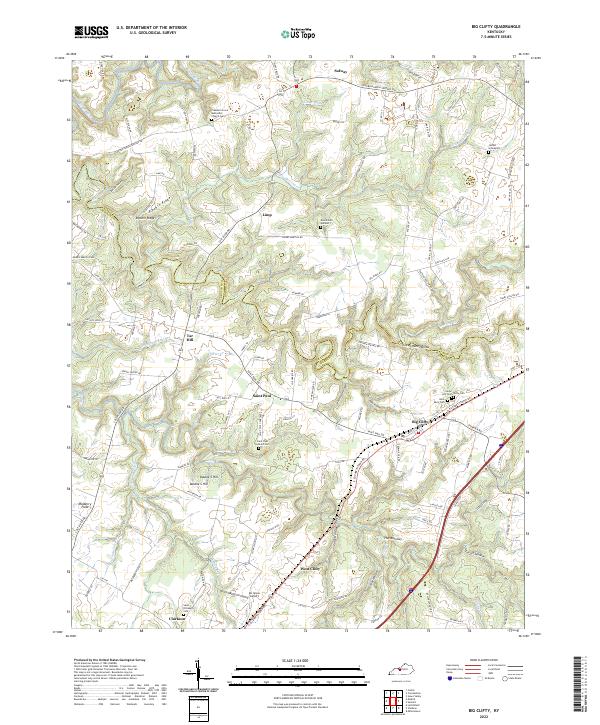 Big Clifty, KY — USGS 7.5-minute topo (2022)
