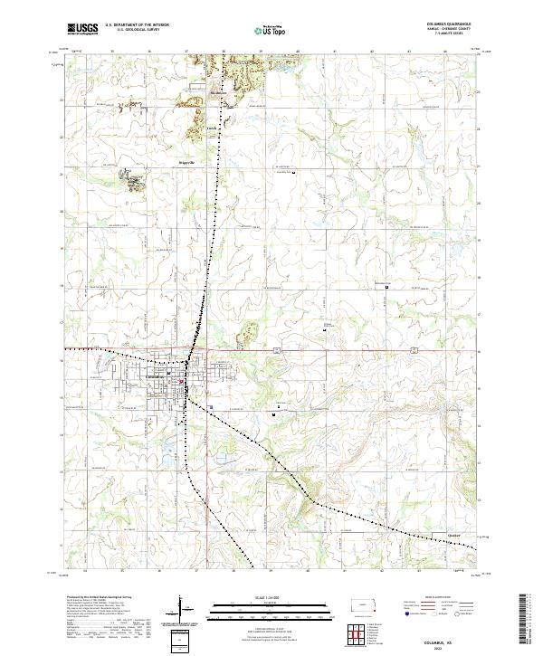 Columbus, KS — USGS 7.5-minute topo (2022)