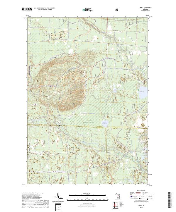Udell, MI — USGS 7.5-minute topo (2023)
