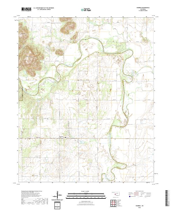 Warren, OK — USGS 7.5-minute topo (2022)