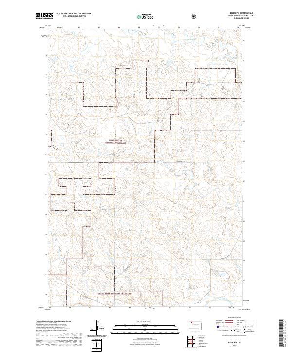 Bison NW, SD — USGS 7.5-minute topo (2021)