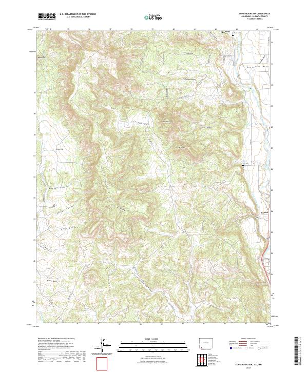 Long Mountain, CO-NM — USGS 7.5-minute topo (2022)