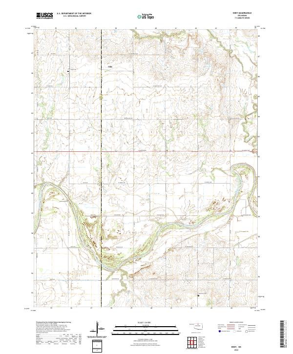 Eddy, OK — USGS 7.5-minute topo (2022)
