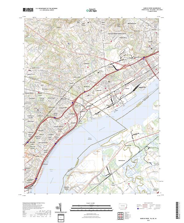 Marcus Hook, PA-DE-NJ — USGS 7.5-minute topo (2023)