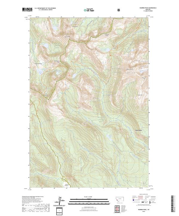 Warren Peak, MT — USGS 7.5-minute topo (2024)
