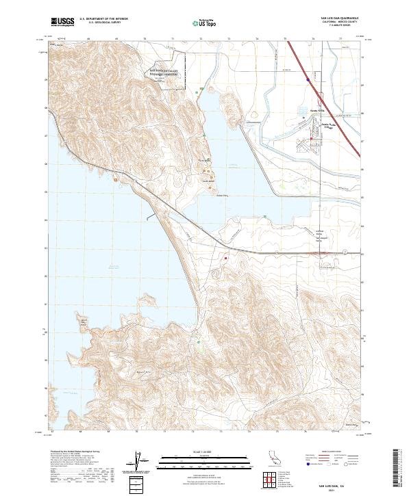 San Luis Dam, CA — USGS 7.5-minute topo (2021)