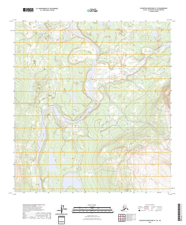 Talkeetna Mountains D-1 SE, AK — USGS 7.5-minute topo (2023)