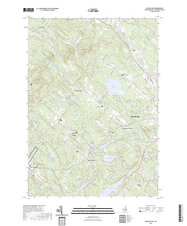 Baxter Lake, NH — USGS 7.5-minute topo (2024)