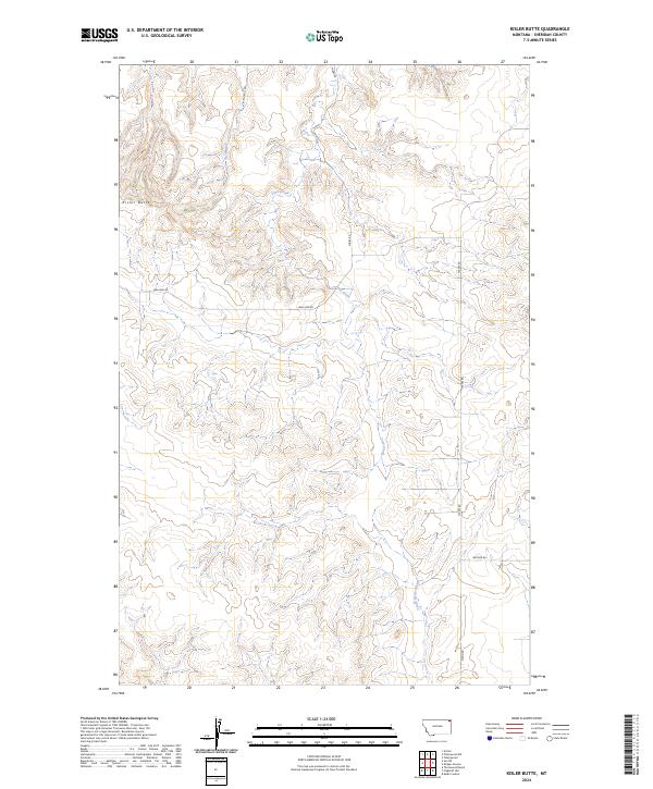 Kisler Butte, MT — USGS 7.5-minute topo (2024)