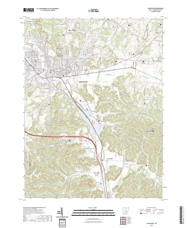 Lancaster, OH — USGS 7.5-minute topo (2023)
