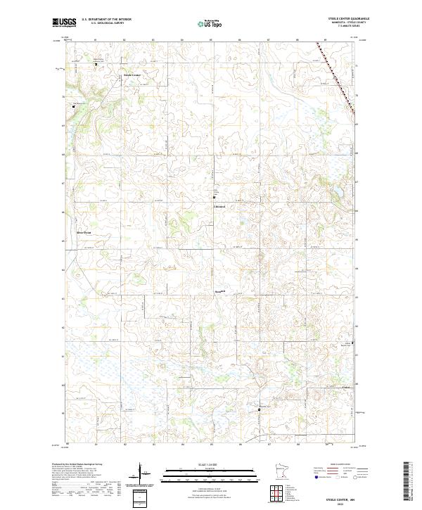 Steele Center, MN — USGS 7.5-minute topo (2022)