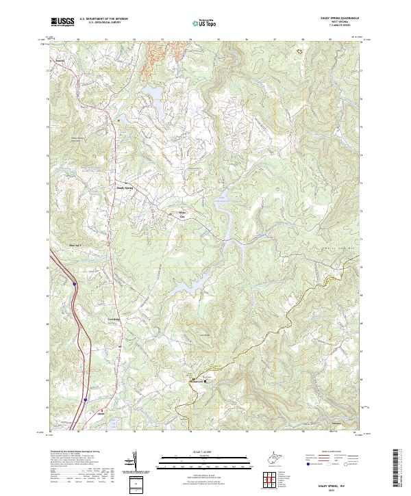 Shady Spring, WV — USGS 7.5-minute topo (2023)
