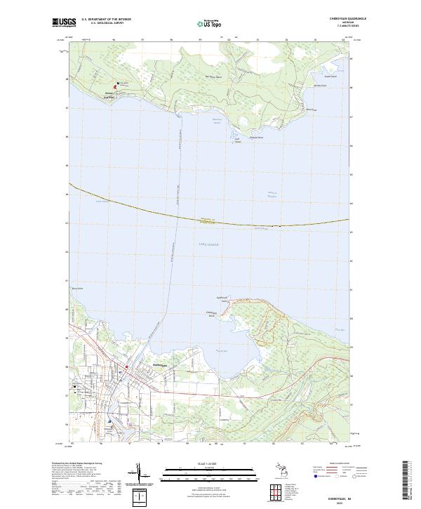Cheboygan, MI — USGS 7.5-minute topo (2023)