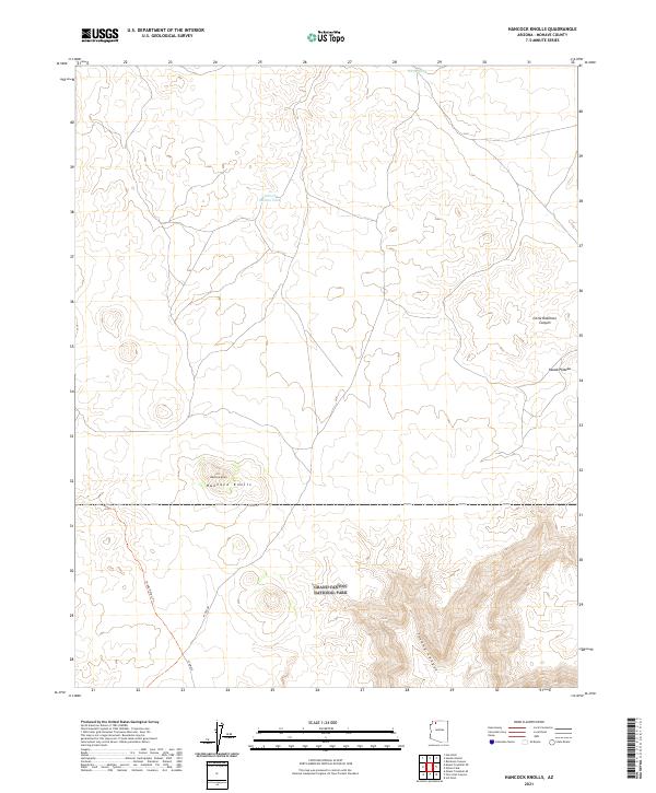 Hancock Knolls, AZ — USGS 7.5-minute topo (2021)
