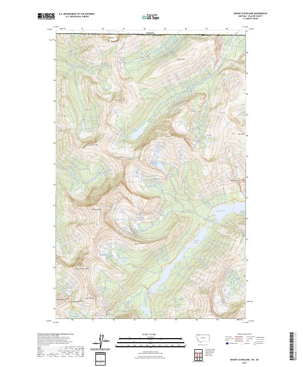 Mount Cleveland, MT-AB — USGS 7.5-minute topo (2024)