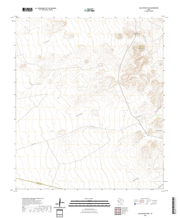 San Antonio Pass, TX — USGS 7.5-minute topo (2022)