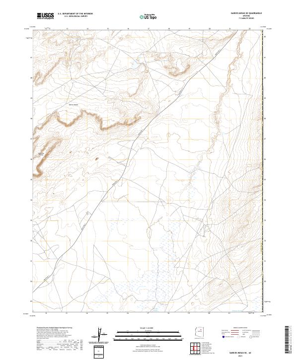 Garces Mesas SE, AZ — USGS 7.5-minute topo (2021)