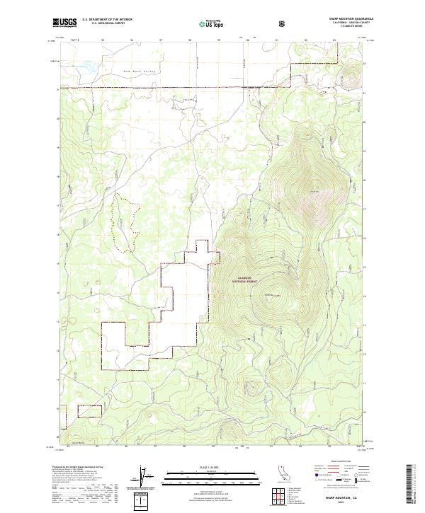 Sharp Mountain, CA — USGS 7.5-minute topo (2021)