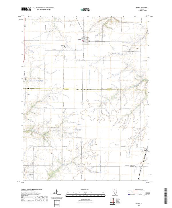Bowen, IL — USGS 7.5-minute topo (2024)