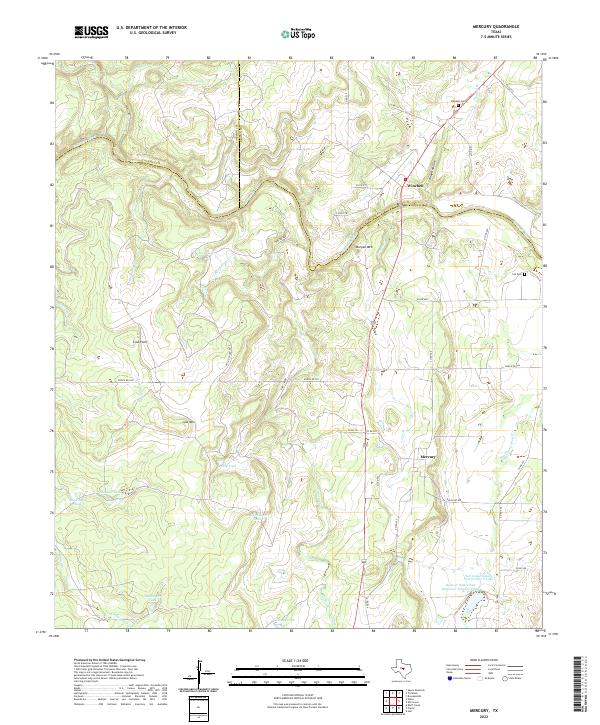 Mercury, TX — USGS 7.5-minute topo (2022)