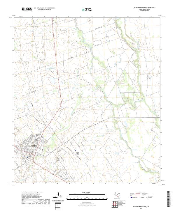 Carrizo Springs East, TX — USGS 7.5-minute topo (2022)