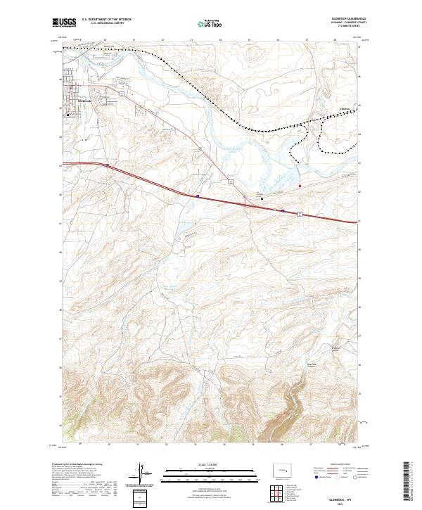 Glenrock, WY — USGS 7.5-minute topo (2021)