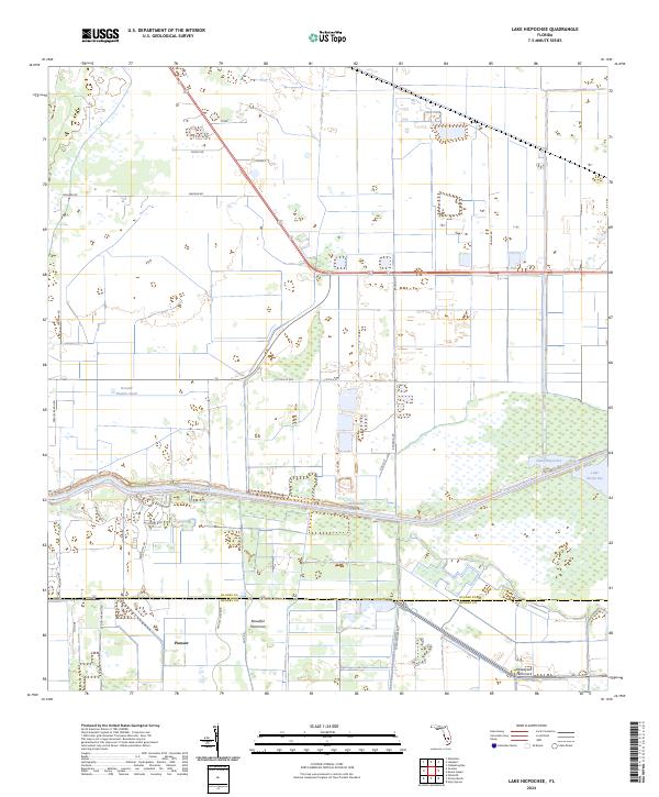 Lake Hicpochee, FL — USGS 7.5-minute topo (2024)