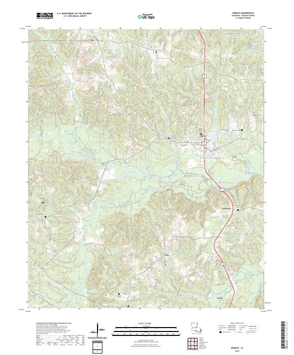 Dubach, LA — USGS 7.5-minute topo (2024)