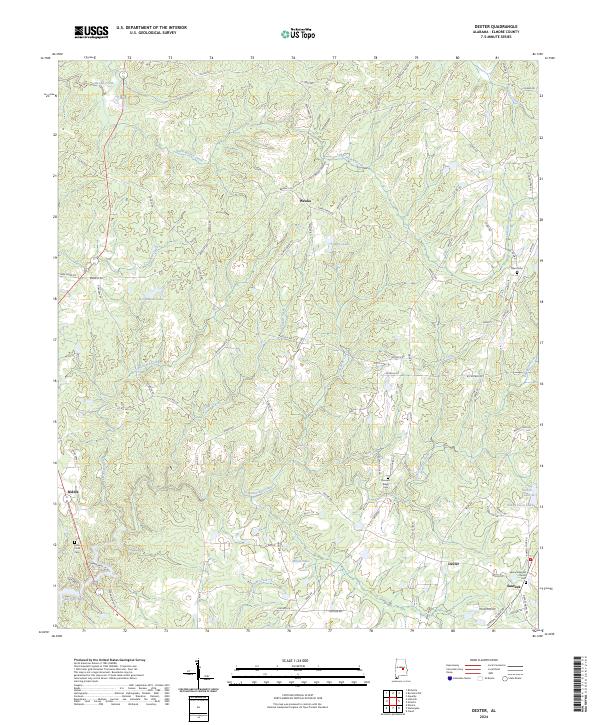 Dexter, AL — USGS 7.5-minute topo (2024)
