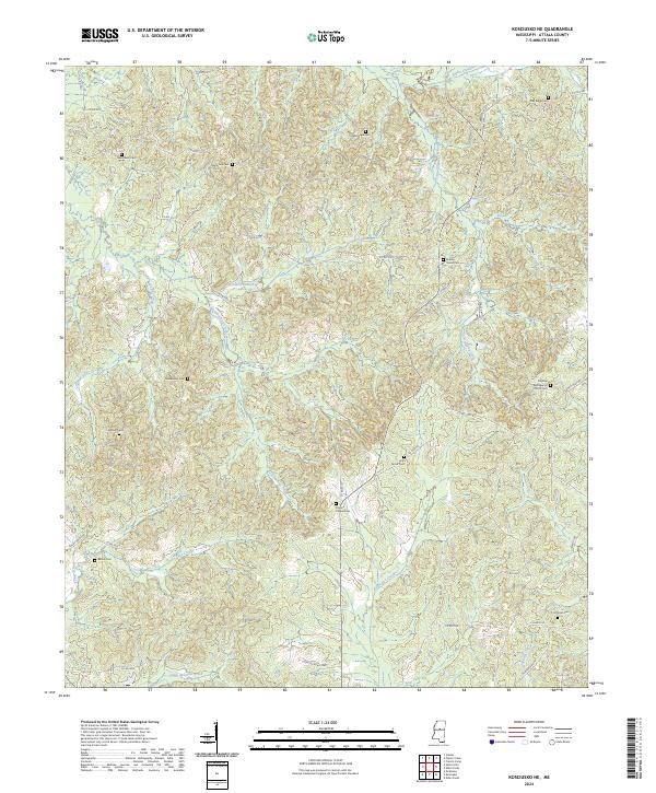 Kosciusko NE, MS — USGS 7.5-minute topo (2024)
