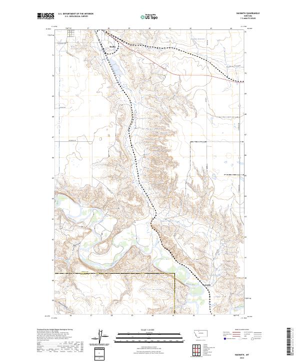 Naismith, MT — USGS 7.5-minute topo (2024)