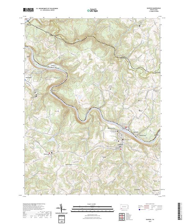Dawson, PA — USGS 7.5-minute topo (2023)