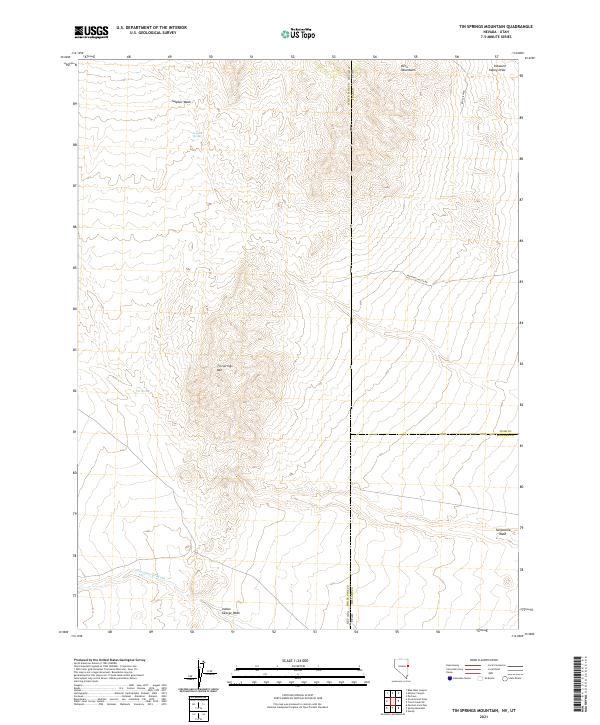 Tin Springs Mountain, NV-UT — USGS 7.5-minute topo (2021)