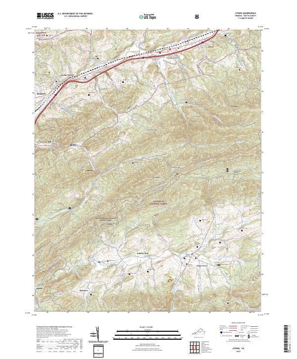 Atkins, VA — USGS 7.5-minute topo (2022)