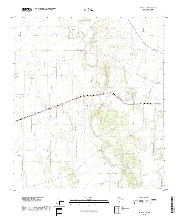 Blanco Lake, TX — USGS 7.5-minute topo (2022)