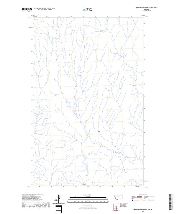 Crow Creek Dam OE N, MT-SK — USGS 7.5-minute topo (2024)