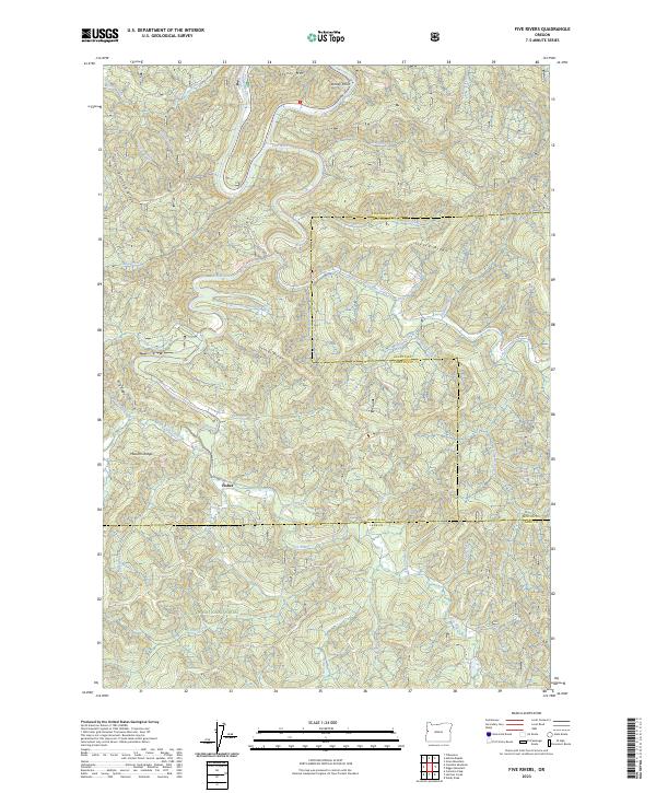 Five Rivers, OR — USGS 7.5-minute topo (2023)