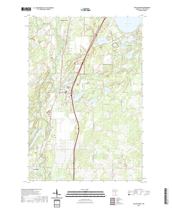 Willow River, MN — USGS 7.5-minute topo (2022)