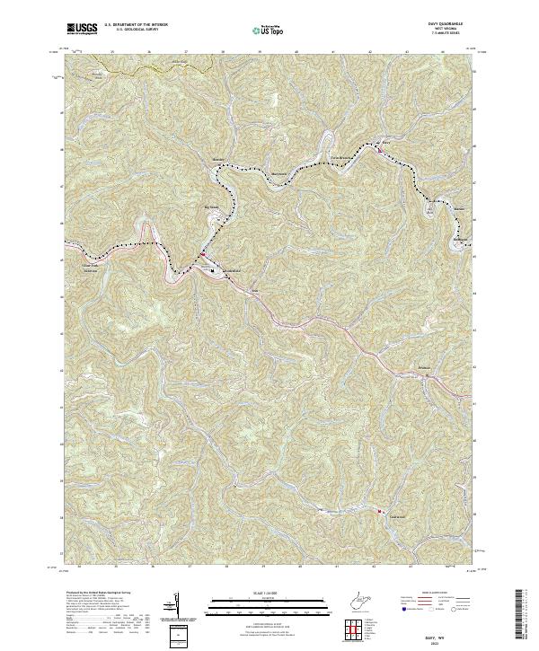 Davy, WV — USGS 7.5-minute topo (2023)