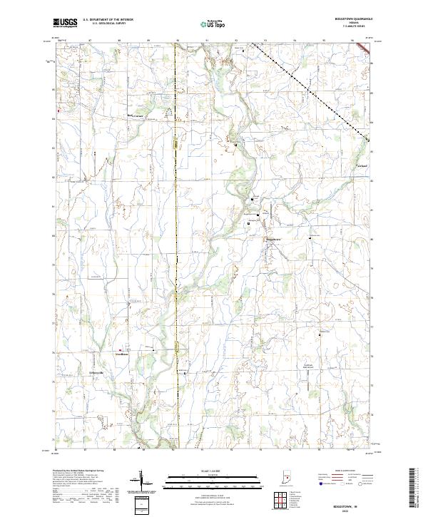 Boggstown, IN — USGS 7.5-minute topo (2022)