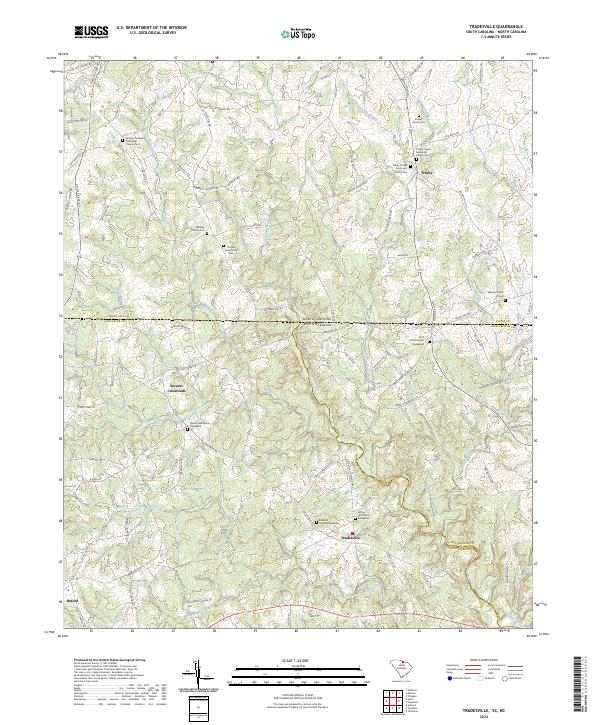 Tradesville, SC-NC — USGS 7.5-minute topo (2024)