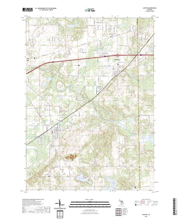 Lawton, MI — USGS 7.5-minute topo (2023)