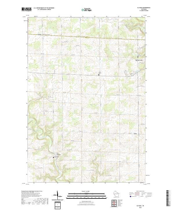 El Paso, WI — USGS 7.5-minute topo (2022)
